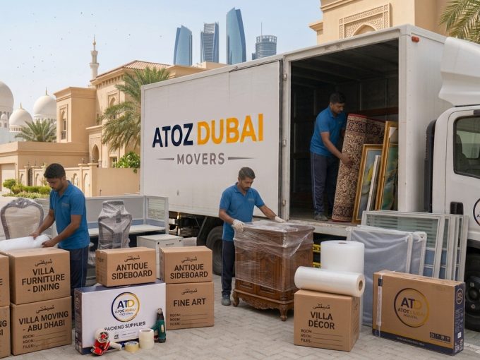 Furniture movers in Ajman loading sofa and wardrobe into truck, Home Movers in Ajman