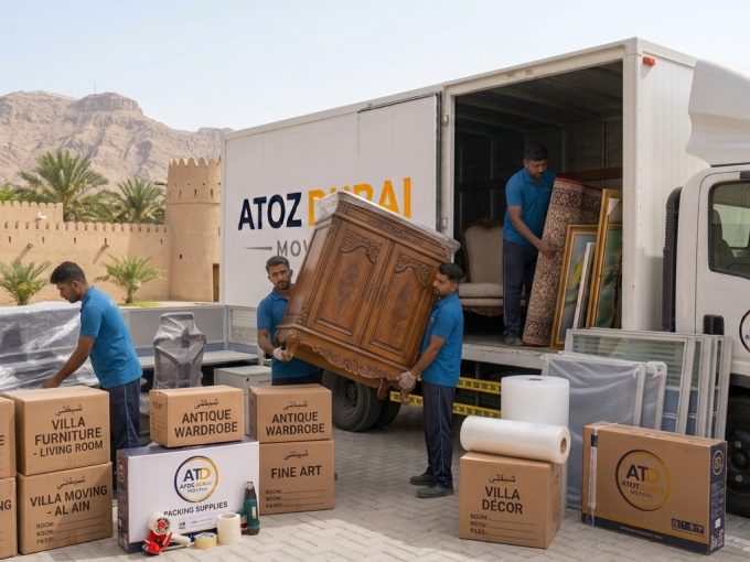 Villa movers in Al Ain loading large family home furniture, Movers and packers in Al Ain